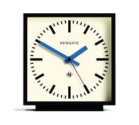 NEWGATE® Amp Horloge de Bureau | Conception d’Horloge de Gare carrée | Boîtier Noir avec Aiguilles Bleues | Style Moderne pour Bureau, Dessus de Table, Manteau de cheminée, étagère ou Chevet