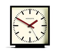 NEWGATE® Amp Horloge de Bureau | Conception d’Horloge de Gare carrée | Boîtier Noir avec Aiguilles Rouges | Style Moderne pour Bureau, Dessus de Table, Manteau de cheminée, étagère ou Chevet