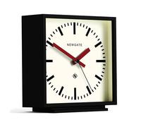 NEWGATE® Amp Horloge de Bureau | Horloge de Gare carrée Design | Noir & rouge | Style moderne pour bureau, table, cheminée, étagère ou chevet