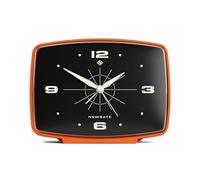 NEWGATE ® Réveil Brooklyn | Design rectangulaire | Orange Citrouille | Mécanisme Silencieux sans tic-tac | Idéal pour Table de Chevet, Bureau ou étagère | Accessoire rétro pour Chambre et Bureau
