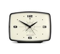 NEWGATE® Brooklyn réveil | Design rétro rectangulaire | Noir | Idéal pour la Table de Chevet, Le Bureau, l’étagère et la cheminée | Accessoire rétro de Chambre et de Bureau du Milieu du siècle