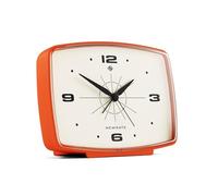NEWGATE® Brooklyn Réveil | Design rétro rectangulaire | Orange Citrouille | Idéal pour la Table de Chevet, l’étagère et la cheminée | Accessoire rétro de Chambre et de Bureau du Milieu du siècle