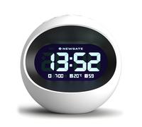 NEWGATE® Réveil numérique Centre de la Terre - Horloge de Chevet - Horloge de cheminée - Horloge de Table - Horloge numérique - Réveil numérique - Affichage LCD - Horloge de Bureau (Blanc)