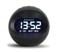 NEWGATE® Centre of The Earth réveil | Horloge LCD numérique rétro Ronde | Noir | Idéal pour Chevet, Bureau ou étagère | Accessoire rétro pour Chambre à Coucher et Bureau