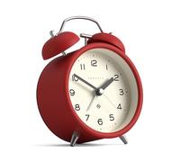 NEWGATE® Charlie Bell Echo réveil | Horloge Classique à Double Cloche | Rouge | Chiffres faciles à lire | Idéal pour chevet, bureau ou étagère | Accessoire rétro moderne pour chambre et bureau