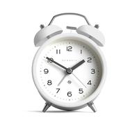 NEWGATE® Charlie Bell Echo réveil | Version Moderne de l’Horloge Classique à Cloche jumelle | Blanc | Chiffres faciles à Lire | Idéal pour Chevet, Bureau ou étagère | Accessoire de Chambre