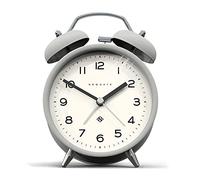NEWGATE ® Charlie Bell Echo Alarm - Petit Réveil de Chevet Contemporain - Accessoires de Chambre - Réveils - Accessoires de Bureau - Horloge de Chevet - Chiffres Arabes (Gris)