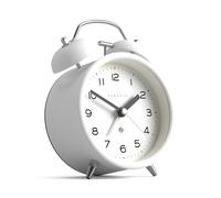 NEWGATE® Charlie Bell réveil | Interprétation Moderne du réveil à Double Cloche Classique | Blanc | Chiffres faciles à Lire | Idéal pour la Table de Nuit ou l'étagère | Accessoire rétro Moderne