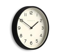 NEWGATE® Echo Number Four Horloge Murale | Horloge Ronde Moderne | 30 cm | Noir | Nombres faciles à Lire | Idéale pour la Cuisine, Le Salon ou Le Bureau