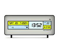 NEWGATE® Futurama Réveil LCD Moderne - Horloge de Chevet - Horloge de cheminée - Horloge de Bureau - Réveil numérique - Accessoires de Chambre - Horloge de Bureau - Affichage 12/24 h (Blanc)