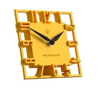 NEWGATE® Highline Horloge de Bureau | Horloge Squelette carrée | Jaune | Style design moderne pour bureau, table, cheminée, étagère ou chevet | Pour cuisine, salon, bureau