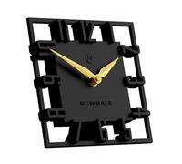 NEWGATE® Highline Horloge de Bureau | Horloge Squelette carrée | Noir | Style design moderne pour bureau, table, cheminée, étagère ou chevet | Pour cuisine, salon, bureau