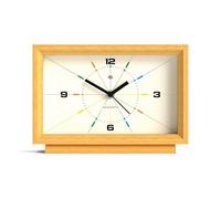 NEWGATE® Hollywood Horloge de Bureau | Design rectangulaire Contemporain | Bois Massif | Finition chêne pâle | Style du Milieu du siècle pour Bureau, Dessus de Table, étagère ou Chevet
