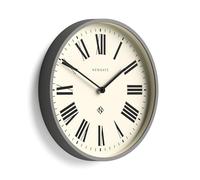 NEWGATE® Italian Horloge Murale | Horloge Ronde Moderne | 37cm | Gris Chic | Chiffres Romains | Idéal pour la Cuisine, Le Salon ou Le Bureau