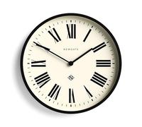 NEWGATE® Italian Number Three Horloge Murale | Horloge Ronde Moderne | 37 cm | Noire | Chiffres Romains | Idéale pour la Cuisine, Le Salon ou Le Bureau
