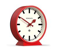 NEWGATE® M Horloge de Bureau Mantel Railway | Conception Moderne d’Horloge de Gare Ronde | Rouge | Style Contemporain pour Bureau, Table, étagère ou Chevet
