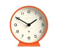 NEWGATE® M Horloge de Bureau Mantel Echo | Design Rond Moderne | Citrouille Orange | Chiffres faciles à Lire | Style Contemporain pour Bureau, Table, étagère ou Chevet