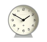 NEWGATE® M Horloge de Bureau Mantel Echo | Design Rond Moderne | Gris Chic | Chiffres faciles à Lire | Style Contemporain pour Bureau, Table, étagère ou Chevet