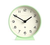 NEWGATE® M Horloge de Bureau Mantel Echo | Design Rond Moderne | Néo Vert Menthe | Chiffres faciles à Lire | Style Contemporain pour Bureau, Table, étagère ou Chevet