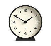 NEWGATE® M Horloge de Bureau Mantel Echo | Design Rond Moderne | Noir | Chiffres faciles à Lire | Style Contemporain pour Bureau, Table, étagère ou Chevet