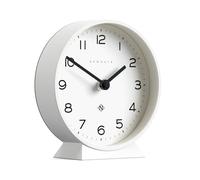 NEWGATE® M Mantel Echo Horloge de cheminée | Design Rond Moderne | Blanc | Chiffres faciles à Lire | Style Contemporain pour Bureau, Table, étagère ou Chevet