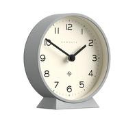 NEWGATE® M Mantel Echo Horloge de cheminée | Design Rond Moderne | Gris élégant | Chiffres faciles à Lire | Style Contemporain pour Bureau, Table, étagère ou Table de Chevet