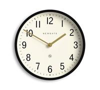 NEWGATE® Master Edwards Horloge Murale | Horloge de Style Milieu du siècle | 30cm | Boîtier en métal Profond Noir Mat | Design rétro Moderne pour la Cuisine, Le Salon ou Le Bureau