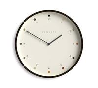 NEWGATE® Mr Clarke Horloge Murale | Grande Horloge en contreplaqué d’Inspiration scandinave | 40cm | Boîtier en Bois foncé avec Cadran à Points Design | Design Minimaliste Moderne pour la Cuisine