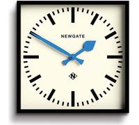 NEWGATE® Horloge Murale en Forme de Chiffre 5 - Horloge carrée - Horloge de Cuisine - Horloge de Bureau - Horloge rétro - Horloge de Designer - Horloge de Gare - Cadran marqueur (Aiguilles Bleues)