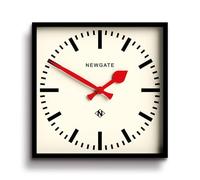 NEWGATE® Horloge Murale Railway Number Five - Horloge carrée - Horloge de Cuisine - Horloge de Bureau - Horloge rétro - Horloge Design - Horloge de Gare - Cadran avec marqueurs (Aiguilles Rouges)
