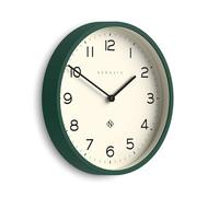 NEWGATE® Number Four Echo Horloge Murale | Horloge Ronde Moderne | 30cm | Eden vert | Chiffres faciles à lire | Idéal pour cuisine, salon ou bureau