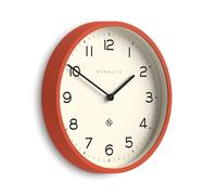 NEWGATE® Number Four Echo Horloge Murale | Horloge Ronde Moderne | 30cm | Orange | Chiffres faciles à lire | Idéal pour cuisine, salon ou bureau