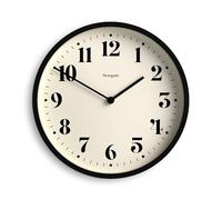 NEWGATE® Number Four Theatre Horloge Murale | Horloge Ronde Moderne | 30cm | Noir | Numéros décoratifs | Idéal pour la Cuisine, Le Salon ou Le Bureau