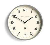 NEWGATE® Echo Numéro Trois Horloge Murale Moderne - Horloges Murales Horloge Ronde - Horloges pour Salon - Horloge de Bureau - Boîtier Contemporain - Cadran Minimaliste - Gris