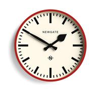 NEWGATE® Number Three Railway Horloge Murale | Horloge de Gare Moderne inspirée du rétro | 37cm | Rouge | Cadrans de marqueurs | Style du Milieu du siècle pour Cuisine, Salon ou Bureau