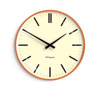 NEWGATE® Radio City Horloge Murale | Design rétro Rond en métal | 33cm | L’Orange | Lentille en Verre bombé | Cadran marqueur élégant | pour la Cuisine, Le Salon ou Le Bureau
