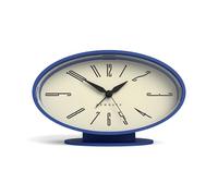 NEWGATE® Ronnie réveil | Design rétro Ovale | Finition caoutchoutée Souple Bleue | Idéal pour Chevet, Bureau ou étagère | Accessoire de Chambre et de Bureau Moderne et rétro du Milieu du siècle