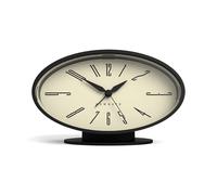 NEWGATE® Ronnie réveil | Design rétro Ovale | Noir Finition caoutchoutée Douce | Idéal pour Chevet, Bureau ou étagère | Accessoire de Chambre et de Bureau Moderne et rétro du Milieu du siècle