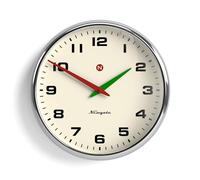 NEWGATE® Superstore Horloge Murale | Grande Horloge rétro en métal | 40cm | Finition chromée | Lentille en Verre Convexe | Pièce Design pour la Cuisine, Le Salon ou Le Bureau