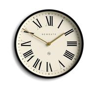 NEWGATE® Universal Horloge Murale | Grande Horloge Classique Moderne | 43cm | Boîtier en métal Noir Mat Profond | Chiffres Romains | Style Classique pour la Cuisine, Le Salon ou Le Bureau