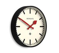 NEWGATE® Universal Horloge Murale | Grande Horloge de Gare Moderne | 43cm | Noir | Boîtier en métal profond | Cadran à marqueurs vintage | Style mid-century pour cuisine, salon ou bureau
