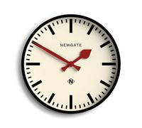 NEWGATE® Universal Horloge Murale | Grande Horloge de Gare Vintage Moderne | 43 cm | Boîtier en métal Noir Mat Profond avec Aiguilles en métal Rouge | Style du Milieu du siècle pour Cuisine