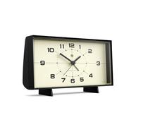 NEWGATE® Wideboy réveil | Design rectangulaire rétro | Noir | Cadran mid-century | Idéal pour chevet, bureau, cheminée ou étagère | Accessoire rétro pour chambre et bureau
