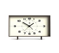 NEWGATE® Wideboy réveil | Design rétro rectangulaire | Brun Moka| Cadran du Milieu du siècle | Idéal pour Chevet, Bureau, Manteau de cheminée ou étagère | Accessoire rétro pour Chambre