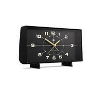 Newgate® Wideboy réveil | Design rétro rectangulaire | Noir | Cadran du milieu du siècle | Idéal pour chevet, bureau, manteau de cheminée ou étagère | Accessoire rétro pour chambre à coucher et bureau