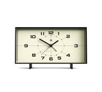 NEWGATE® Wideboy réveil | Design rétro rectangulaire | Noir | Cadran du milieu du siècle | Idéal pour chevet, bureau, manteau de cheminée ou étagère | Accessoire rétro pour chambre à coucher et bureau