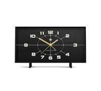 Newgate® Wideboy réveil | Design rétro rectangulaire | Noir | Cadran du milieu du siècle | Idéal pour chevet, bureau, manteau de cheminée ou étagère | Accessoire rétro pour chambre à coucher et bureau