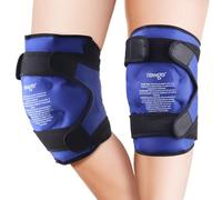 NEWGO Poche de Glace Genou Réutilisable - Thérapie Chaud/Froid, 2 Pièces | Compresse froide pour chirurgie, douleur, gonflement, entorse, ecchymose, Gel souple, bandes ajustables