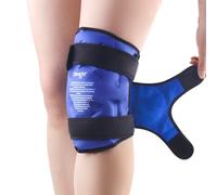 NEWGO Poche de Glace Genou Réutilisable - Thérapie Chaud/Froid | Compresse froide pour chirurgie, douleur, gonflement, entorse, ecchymose, Gel souple, bandes ajustables