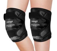 NEWGO XXL Large Ice Pack for Knee Replacement Surgery, Reusable Gel Ice Pack for Wrapping the Whole Knee for Knee Injuries, Pain Relief, Swelling, Bruises (Black-2 Pack)